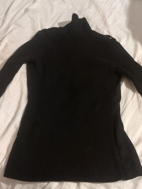 Sportmax Black Ribbed Turtleneck Sweater